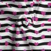 Ambesonne Minimal Faux Suede Fabric by The Yard, Valentines Day Theme on Horizontal Stripes with Hearts Love Graphic, for Indoor Outdoor DIY Projects Upholstery, 10 Yards, Magenta and Charcoal Grey view 2
