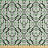 Ambesonne Ethnic Faux Suede Fabric by The Yard, Abstract Tribal Elements Along Deer Heads Image Triangles and Circles, for Indoor Outdoor DIY Projects Upholstery, 3 Yards, Pearl and Charcoal Grey view 2