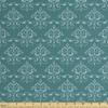Ambesonne Victorian Faux Suede Fabric by The Yard, Repetitive Floral Ornamentals Curvy Blossom Inspired Motifs Illustration, for Indoor Outdoor DIY Projects Upholstery, 3 Yards, Teal and Pale Blue view 1