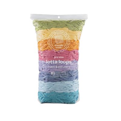Friendly Loom Quality Cotton Weaving Loops in Botanical Inspired Colors 10 PRO Size | Makes 6 Colorful Potholders | DIY Craft Refill Lotta Loops for Kids & Adults