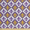 Ambesonne Fleur De Lis Faux Suede Fabric by The Yard, Modern Medieval Motif Abstract Vibrant Geometric Mardi Gras, for Indoor Outdoor DIY Projects Upholstery, 2 Yards, Purple Earth Yellow view 1