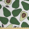 Ambesonne Avocado Faux Suede Fabric by The Yard, Pattern with Doodle Avocado Slices Cut in Half and Leaves Print, for Indoor Outdoor DIY Projects Upholstery, 2 Yards, Emerald Pale Green Brown view 1