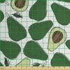 Ambesonne Avocado Faux Suede Fabric by The Yard, Pattern with Doodle Avocado Slices Cut in Half and Leaves Print, for Indoor Outdoor DIY Projects Upholstery, 2 Yards, Emerald Pale Green Brown view 2