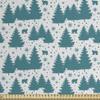 Ambesonne Christmas Faux Suede Fabric by The Yard, Monochrome Winter Season Pine Trees Bears Snowflakes Noel Yule Theme, for Indoor Outdoor DIY Projects Upholstery, 5 Yards, Petrol Blue and White view 2