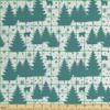 Ambesonne Christmas Faux Suede Fabric by The Yard, Monochrome Winter Season Pine Trees Bears Snowflakes Noel Yule Theme, for Indoor Outdoor DIY Projects Upholstery, 5 Yards, Petrol Blue and White view 3