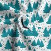 Ambesonne Christmas Faux Suede Fabric by The Yard, Monochrome Winter Season Pine Trees Bears Snowflakes Noel Yule Theme, for Indoor Outdoor DIY Projects Upholstery, 5 Yards, Petrol Blue and White view 4