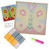 Yglnden Latch Hook Kits Rug Butterfly Crochet Yarn Cushion Colour Pre-Printed Canvas Cover Rug Needlework DIY Hook and Latch Kit Christmas Home Decoration 30x30cm/12 X12inch view 2