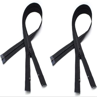 Zipperstop JN Black 3coil Coil Nylon Separating Zipper - Perfect For Lightweight Jackets & Sportswear - Choose Your Length - 24" Inches - 2 Zippers Per Pack