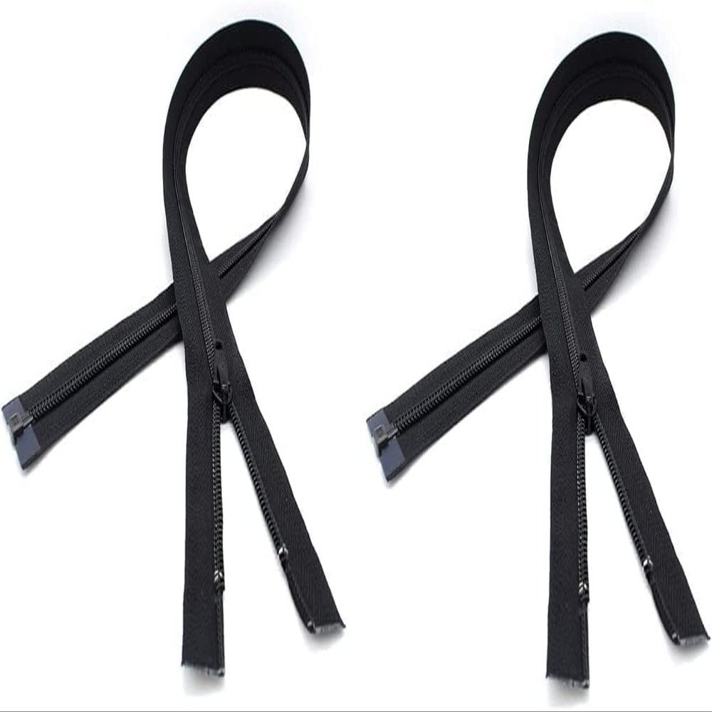 Zipperstop JN Black 3coil Coil Nylon Separating Zipper - Perfect For Lightweight Jackets & Sportswear - Choose Your Length - 24" Inches - 2 Zippers Per Pack
