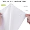 HTVRONT White Glitter HTV Vinyl - 10" x 8ft Heat Transfer Vinyl for T Shirts, Glitter Iron on Vinyl Compatible with Cricut Cutting Machine - Easy to Use for Custom T Shirts Design (White Glitter) view 3