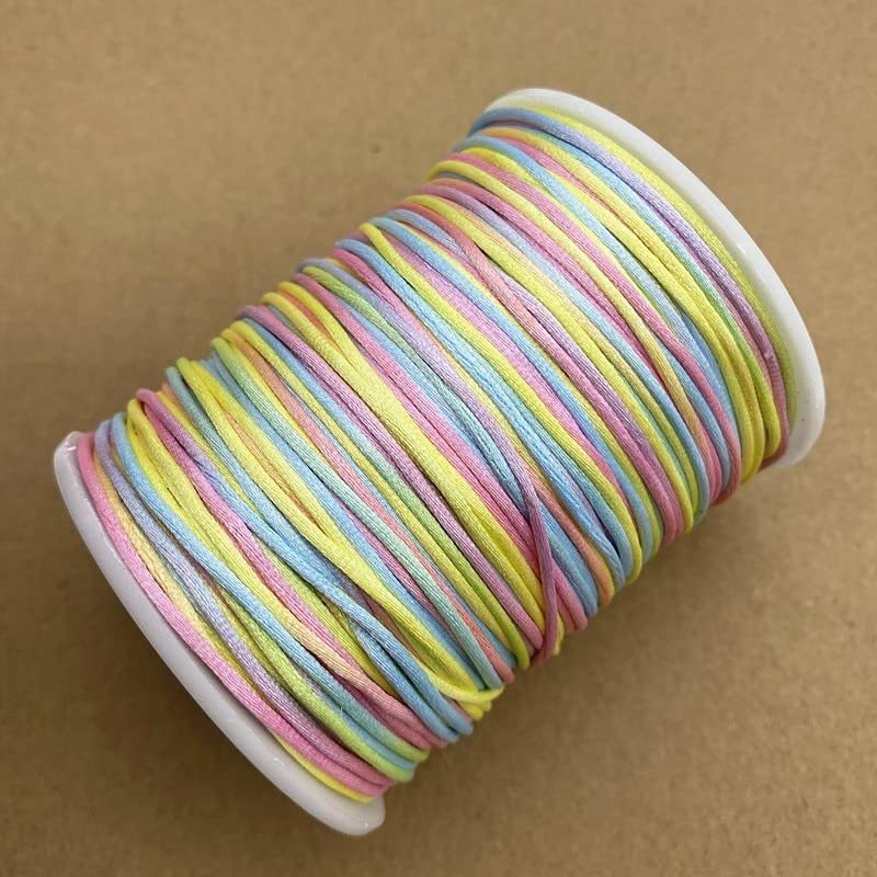 HZLXF1 100yard 1.0-2.0mm Nylon String Tassel Satin Rope Bracelet with Woven String DIY String Necklace Bracelets (Color : 24, Size : 2.0mm(10yards))