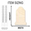 Unfinished Wood Tombstone Shape Craft up to 46" 12" / 1/8" view 2