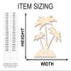 Unfinished Wood Palm Trees Shape Craft up to 46" 18" / 1/2" view 2
