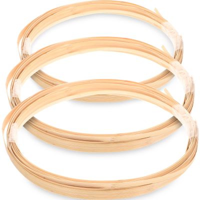 EXCEART Strips 3 Rolls Wide Thin Flat Cane Reed Natural Bamboos Sticks Coil Flat Reed for Basket Weaving Supplies Rattan Cane Webbing DIY Crafts Yellow 0.5cm+1cm+1.5cm