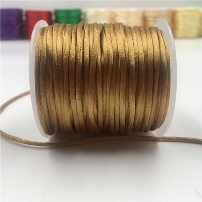 HZLXF1 2mm Gold Satin Cord Thread Bracelet Braided String Suitable for DIY Tassels Beading Thread (Color : 563 Gold, Size : 40meters roll)