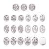 Craftdady 70Pcs Alloy Tibetan Pendant Links 7 Styles 2-Hole Antique Flat Round Oval Charms Connectors with Heart Sun Rainbow Pattern for Jewelry Craft Necklace Bracelet Earring Making view 1