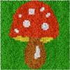 Yglnden Latch Hook Kit DIY Throw Cover Crochet Needlework Printed Canvas Decor for Adults (Mushroom:30x30cm/12 X12) view 1