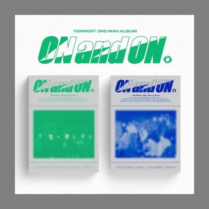 TEMPEST ON and ON 3rd Mini Album CD+Folding poster on pack+Photobook+Lyric paper+Postcard+Sticker+TPST Logo sticker+Photocard+Tracking (SET(Blue+Green))