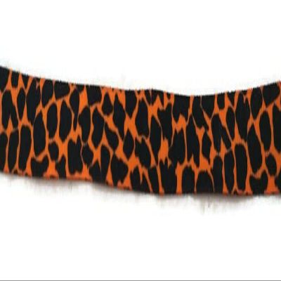 Orange Grosgrain Cheetah Print Grosgrain Ribbon 5/8 Inch 7 Yards