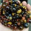 HXSCOO Natural Stone Beads 4 6 8 10mm Jaspers Beads for Jewelry Making DIY Bracelet Necklace (Color : M Tiger Eye, Size : 4mm 88 to 91pcs) view 1