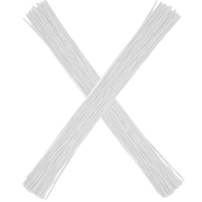Yardwe Adjustable Iron Floral Wires 100pcs White Wire Stems for DIY Florist for Shop Lightweight