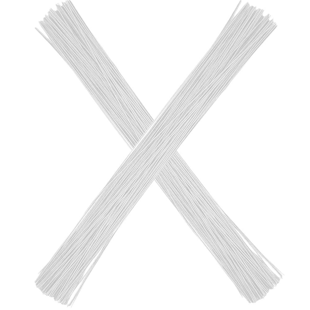 Yardwe Adjustable Iron Floral Wires 100pcs White Wire Stems for DIY Florist for Shop Lightweight