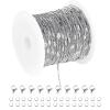 UMAOKANG 33 Feet Silver 316 Stainless Steel Chain for Jewelry Making, Twisted Curb Link Chain Bulk with Jump Rings Lobster Clasps for Necklace Bracelet Making DIY Accessories view 1
