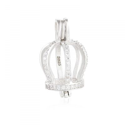 925 Sterling Silver Charm Pendant for 4-9mm Pearls and Gemstones Pendant Mounting for DIY Necklace Jewelry Making (Platina Color)