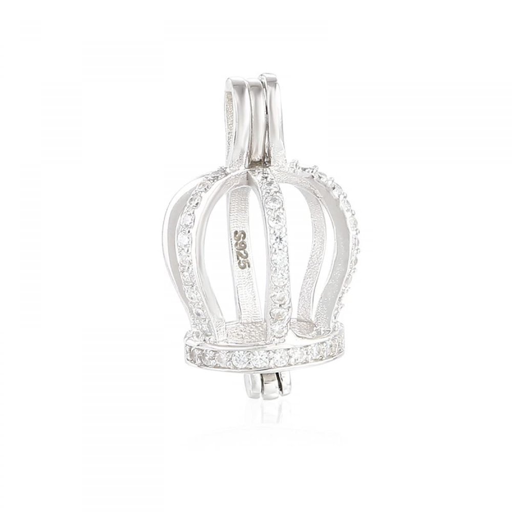 925 Sterling Silver Charm Pendant for 4-9mm Pearls and Gemstones Pendant Mounting for DIY Necklace Jewelry Making (Platina Color)