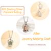 925 Sterling Silver Charm Pendant for 4-9mm Pearls and Gemstones Pendant Mounting for DIY Necklace Jewelry Making (Platina Color) view 4