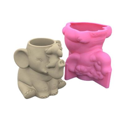 Elephant Planter Silicone Mold Flower Pot Concrete Mold Animal Statue Cement Gypsum Mold Flower Vase Epoxy Casting Mold Succulent Planter Mold Silicone