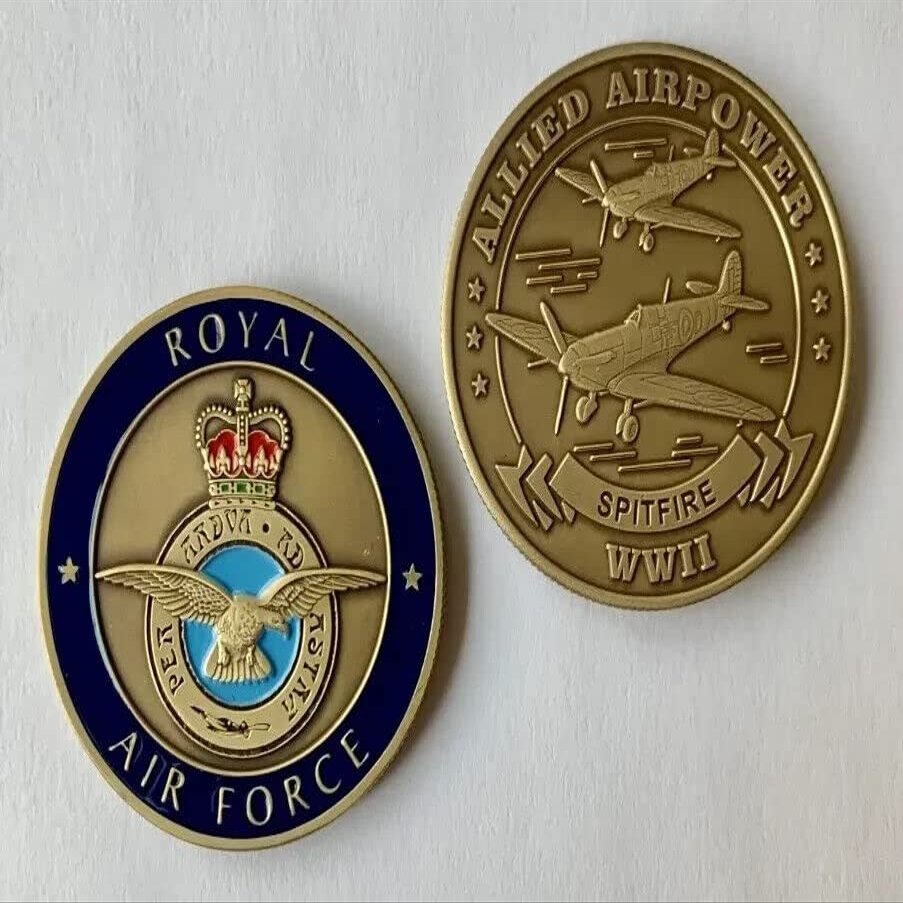 ItsYourAirplane.com Supermarine Spitfire Challenge Coin, WWII Aviation, Battle of Britain 1 1/2"