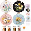 4 Sets Cross Stitch Embroidery Kits for Beginners Adults, Flower Stamped Pre Printed Cross Stitch Kits, Full Range of Embroidery Starter Kit with Instructions, 4PCS Embroidery Hoops, Threads and Tools view 1