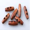 MAHAVIMOKSA 50pcs Brown/Coffee Color 2 Hole Scrapbooking Sewing Wood Toggle Buttons Stained Chery Oval 30x10mm(1-1/8 X 3/8) view 2