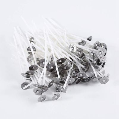100 Pcs Cotton Candle Wick, 8/10/12/14/15/20cm Pre Waxed Candle Wick for Candle Making, Thick Candle Wick with Base, Low Smoke(15cm), Candle Making Kit Candle Wick Candle Wicks Candle Supplies Can