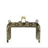 3dancraftit Rectangle Vintage Fancy Zinc Alloy Emboss Sew on Kiss Clasp Lock Coin Purse Pouch Bag Clutch Frame 3 3/4" x 2 13/16" / 9.5cm x 4.5cm Anti Bronze D18 view 1
