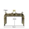 3dancraftit Rectangle Vintage Fancy Zinc Alloy Emboss Sew on Kiss Clasp Lock Coin Purse Pouch Bag Clutch Frame 3 3/4" x 2 13/16" / 9.5cm x 4.5cm Anti Bronze D18 view 2