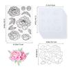 GLOBLELAND Peony Cut Dies & Clear Stamp & Painting Stencils Flowers Embossing Template Silicone Stamp Hollow Painting Stencil Set for Scrapbooking Card Making DIY Decoration view 2