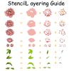 GLOBLELAND Peony Cut Dies & Clear Stamp & Painting Stencils Flowers Embossing Template Silicone Stamp Hollow Painting Stencil Set for Scrapbooking Card Making DIY Decoration view 3