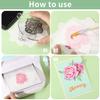 GLOBLELAND Peony Cut Dies & Clear Stamp & Painting Stencils Flowers Embossing Template Silicone Stamp Hollow Painting Stencil Set for Scrapbooking Card Making DIY Decoration view 4