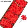 Case of 100 Artificial Red Poinsettia Floral Picks - Red Christmas Flowers for Christmas Tree Decorations and Holiday Craft Decorating (6 Inches Dia) view 2