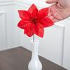 Case of 100 Artificial Red Poinsettia Floral Picks - Red Christmas Flowers for Christmas Tree Decorations and Holiday Craft Decorating (6 Inches Dia) view 3