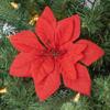 Case of 100 Artificial Red Poinsettia Floral Picks - Red Christmas Flowers for Christmas Tree Decorations and Holiday Craft Decorating (6 Inches Dia) view 4