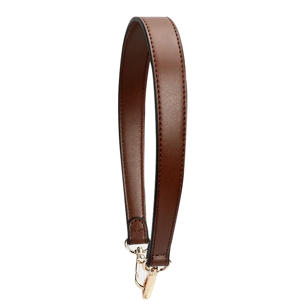 Flat Grain Leather Replacement Straps for Handbags Purse Straps Replacement Crossbody Gunblack Clasps Women Purse Making 19.29"(49CM) Long Coffee