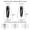 Flat Grain Leather Replacement Straps for Handbags Purse Straps Replacement Crossbody Gunblack Clasps Women Purse Making 19.29"(49CM) Long Coffee view 2