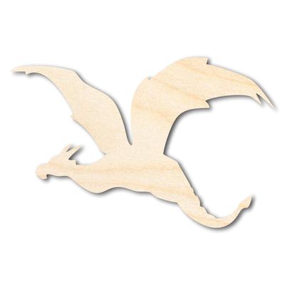 Unfinished Wood Flying Dragon Shape Craft up to 46" 20" / 1/2"