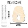 Unfinished Wood Beehive Shape Craft up to 46" 14" / 1/2" view 2