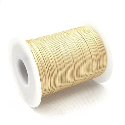HZLXF1 140m/Roll 0.8mm Nylon Cord Thread Knot Macrame Cord Bracelet Braided String Suitable for DIY Tassels Beading Thread for Bead Bracelet (Color : Light Apricot)