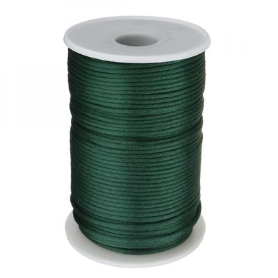 HZLXF1 100yards/Pc 2mm Nylon Satin Silky Macrame Beading Braided Bracelet String Thread (Color : Dark Green)