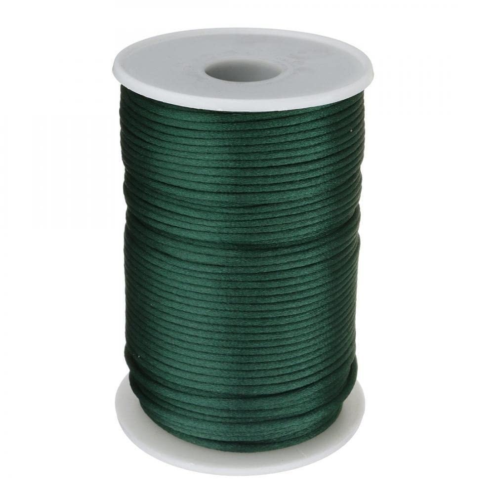 HZLXF1 100yards/Pc 2mm Nylon Satin Silky Macrame Beading Braided Bracelet String Thread (Color : Dark Green)